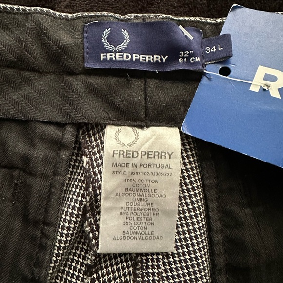 Fred Perry Mens Houndstooth Trousers 32 W x 34 L - Picture 3 of 4
